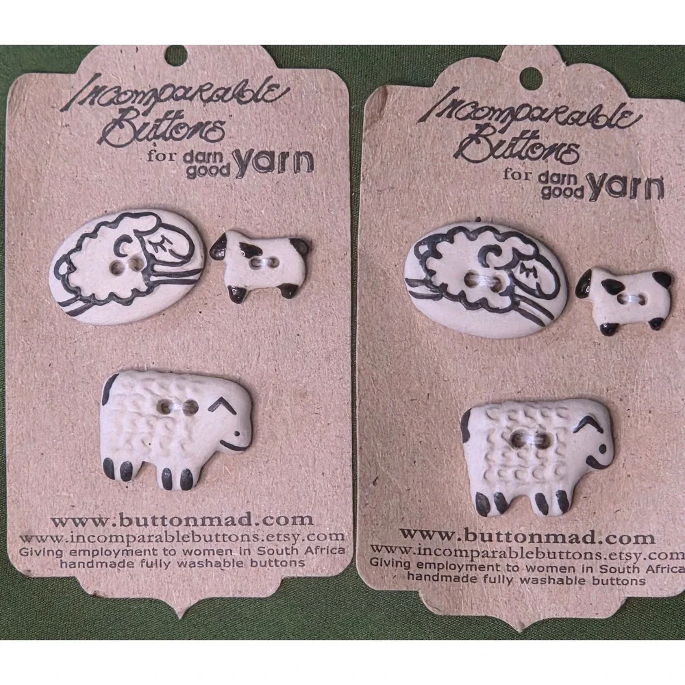 Incomparable Buttons Sheep Ceramic Button Set Handmade South Africa